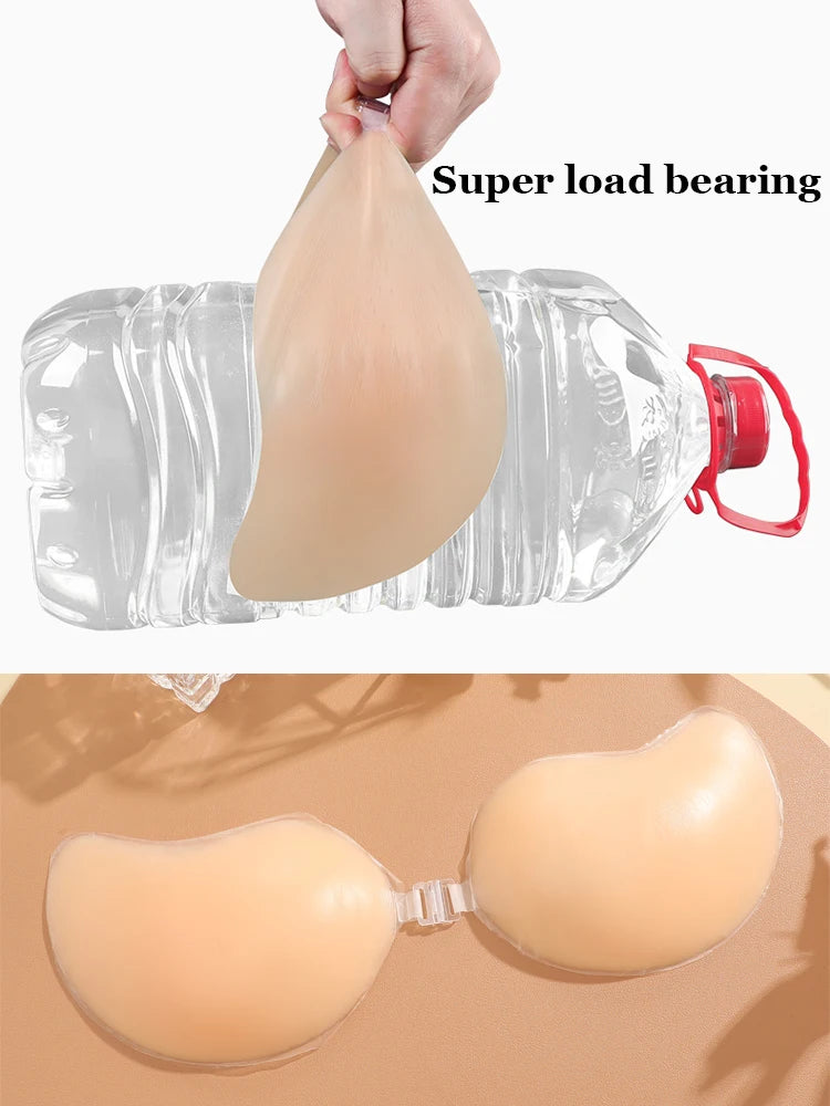 Reusable Silicone Nipple Covers Women Mango Shaped Self Adhesive Bra Strapless Push-Up Bralette Invisible Breast Petals Lingerie