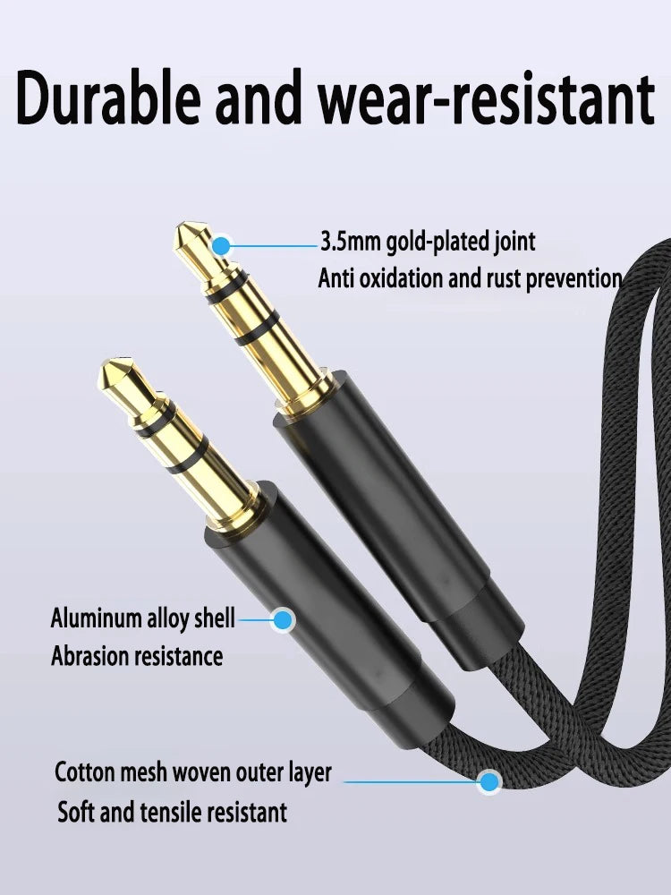 3.5mm Audio Cable Aux Cable Audio Input Adapter Male to Male AUX Cord Compatible with Car Stereos Speaker Headphones