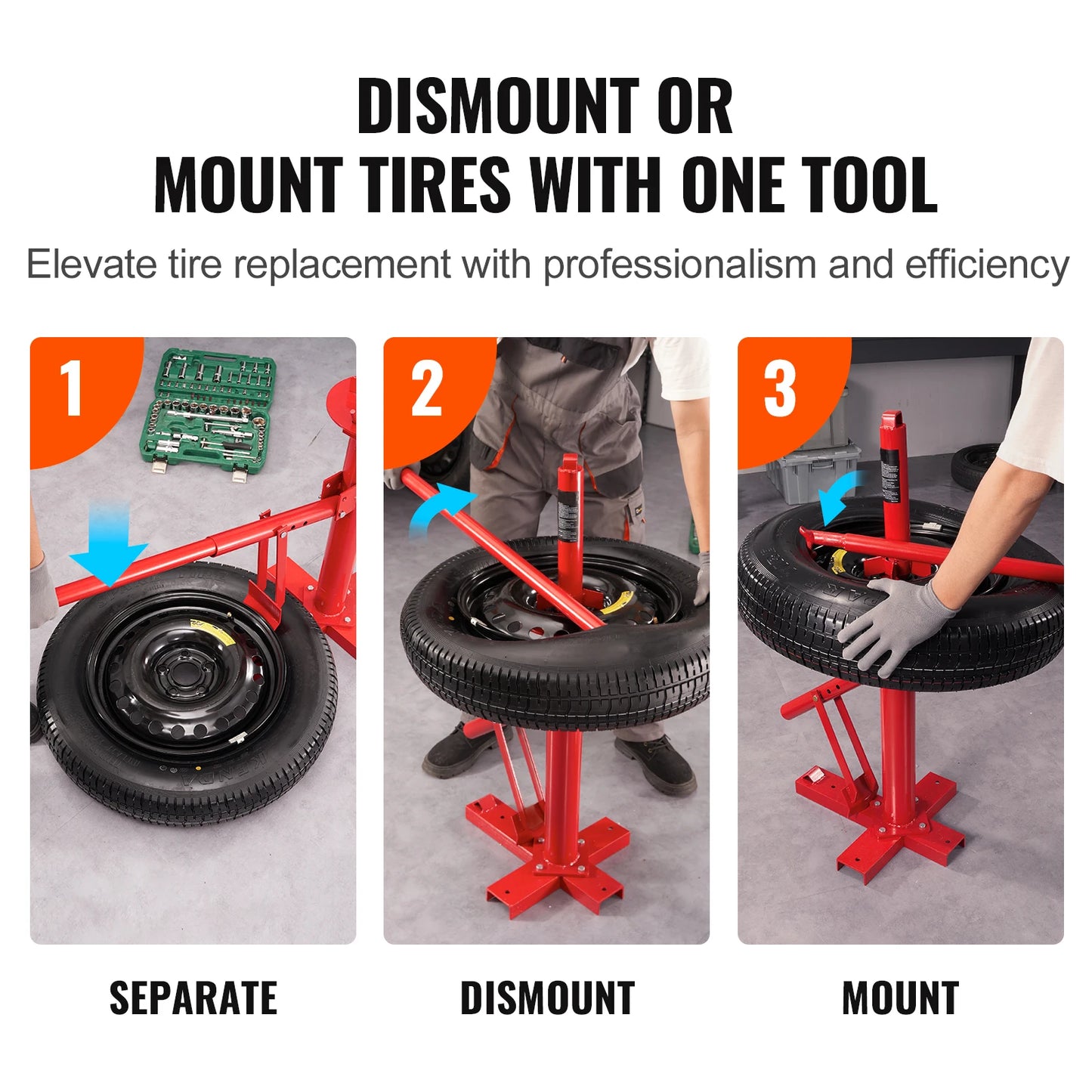 SucceBuy Portable Manual Tire Changer Bead Breaker Tool Portable Hand Bead Breaker Mounting Tool for Truck Car Motorcycle Garage