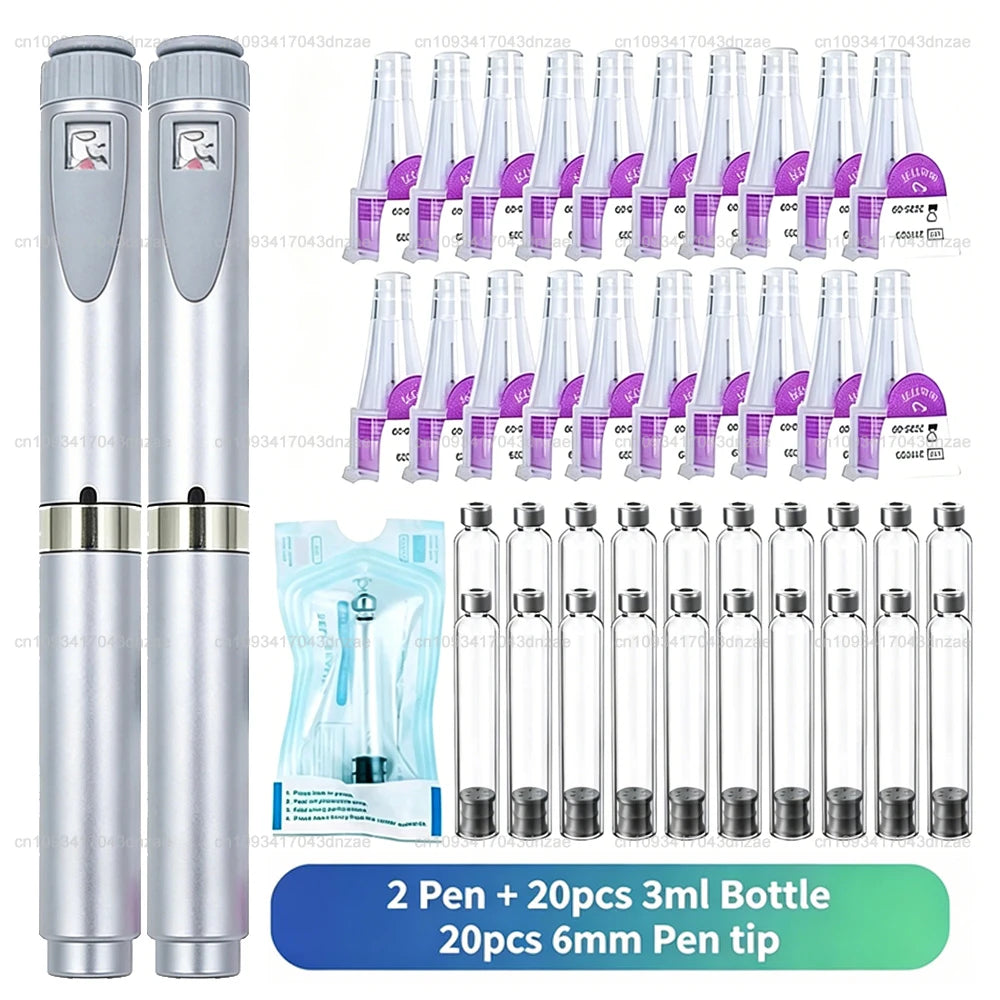 Aluminum Magic Pen Kit Cartridges 3ml Empty Cassette Bottle Individual Packaging Disposable 6mm Pen Tip for Lilly Insulin Pen