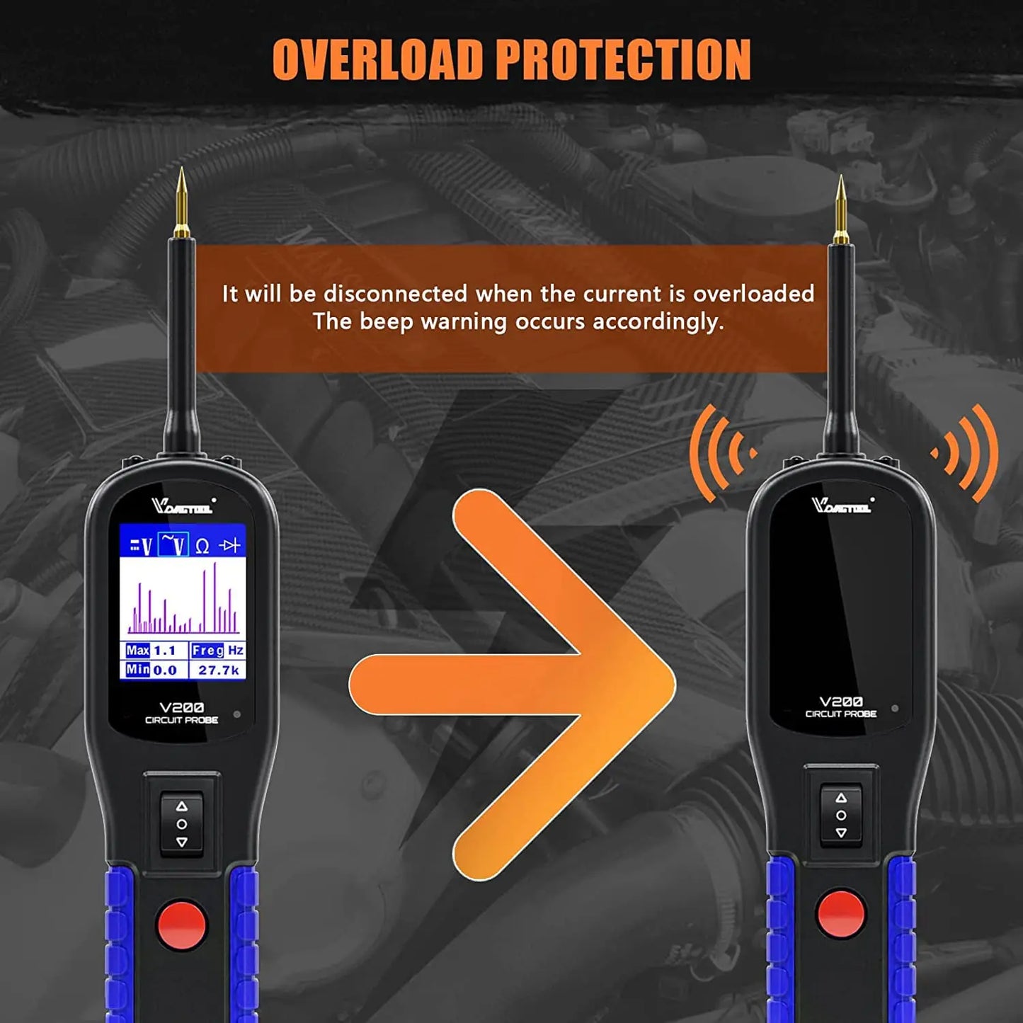 2026 VDIAGTOOL V200 Power Probe 12V/24V Automotive Car Circuit Tester AVOmeter Electrical System Diagnostic Tools 40FT Cable