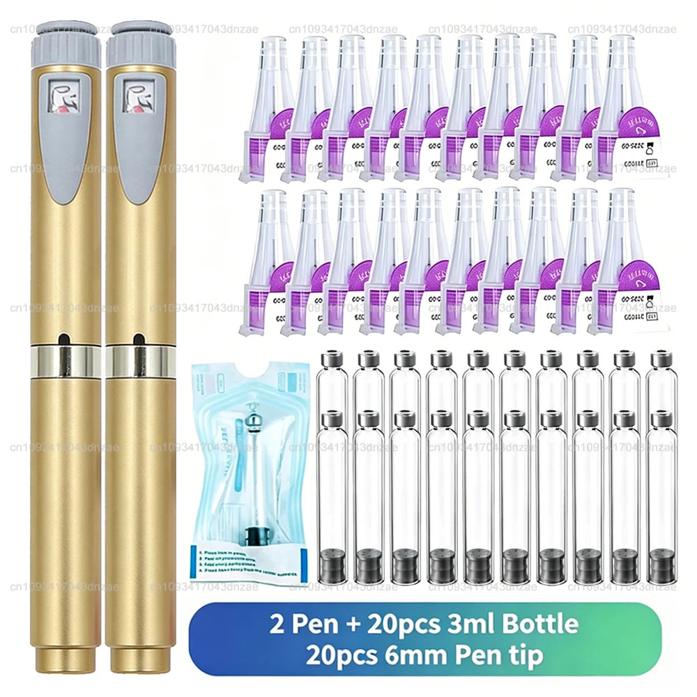 Aluminum Magic Pen Kit Cartridges 3ml Empty Cassette Bottle Individual Packaging Disposable 6mm Pen Tip for Lilly Insulin Pen