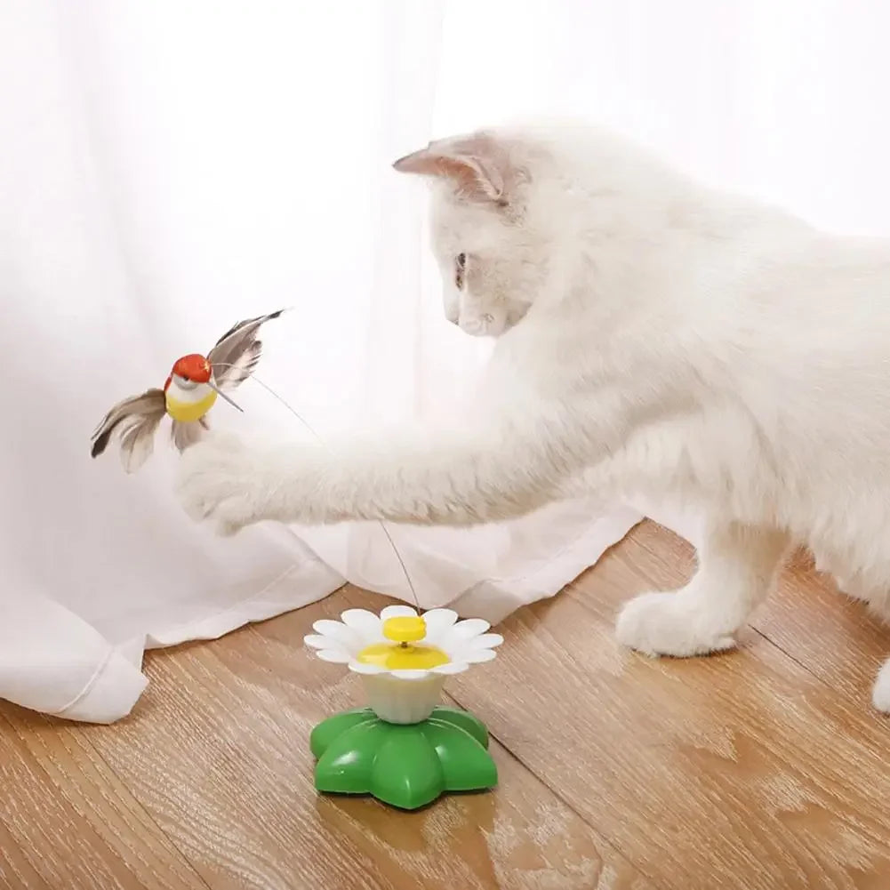 Electric Butterfly Cat Toy Shake Rotating Flying Automatic Humming Bird Intelligence Training Funny Pet Toys Random Color