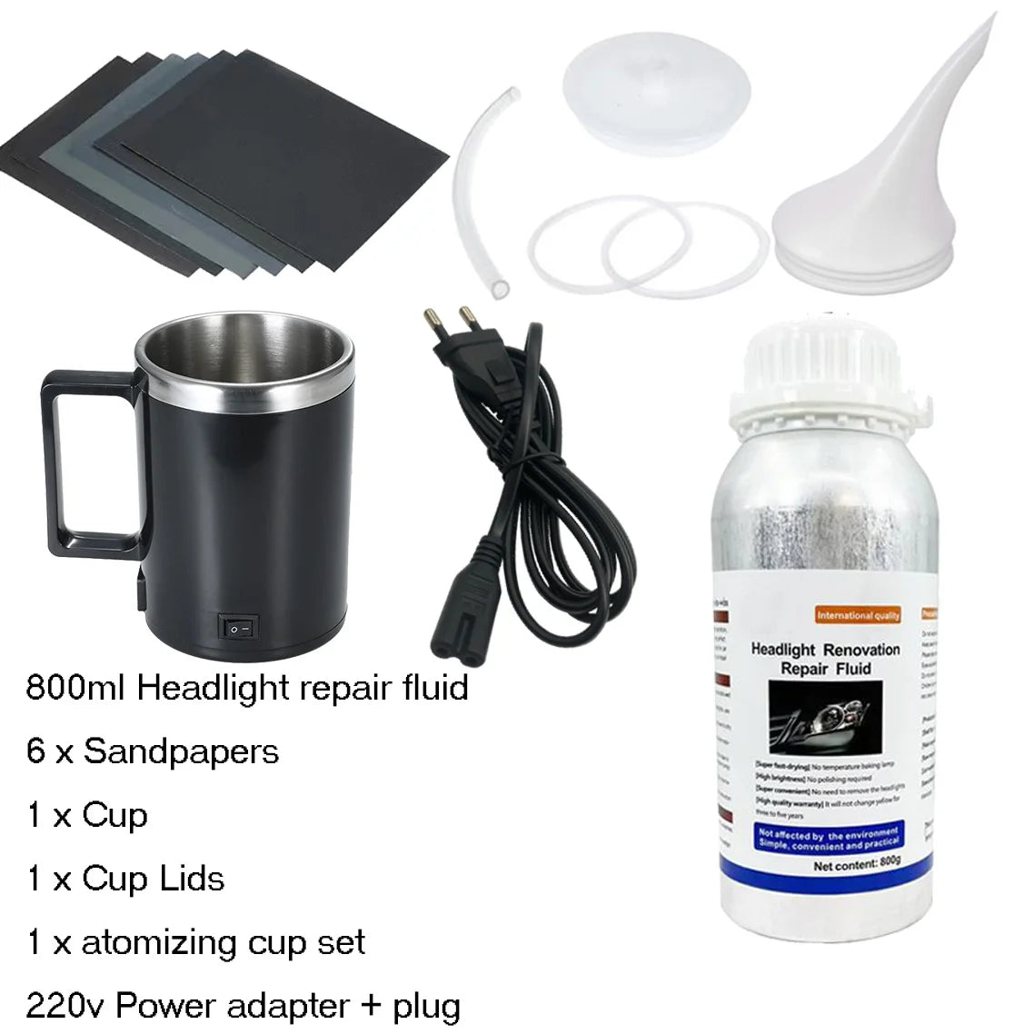Car Headlight Restoration Chemical Polish Liquid Polymer Evaporator Garage Tools Car Headlight Renovation Repair Scratch Remover