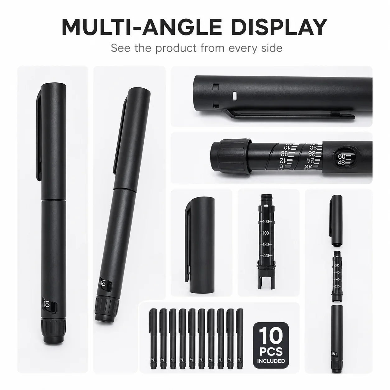 Rotary Push Disposable Sterile Insulin Injection Pens Adjustable Growth Hormone Dosage 60U Magic Beauty Injection Pen