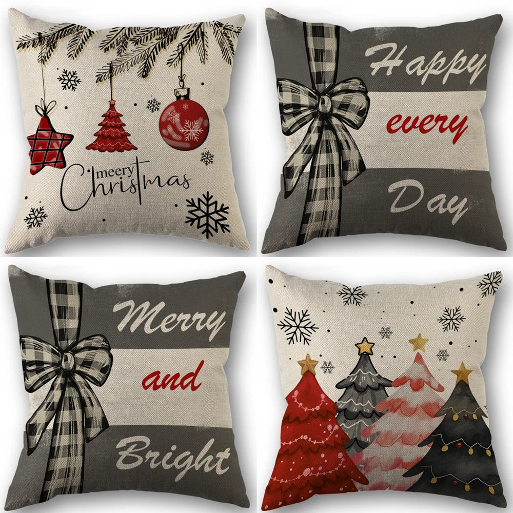 1pc/4pcs Vintage Fall Pillow Covers 18x18 Inch - Autumn Orange White Pumpkin Design for Christmas Thanksgiving