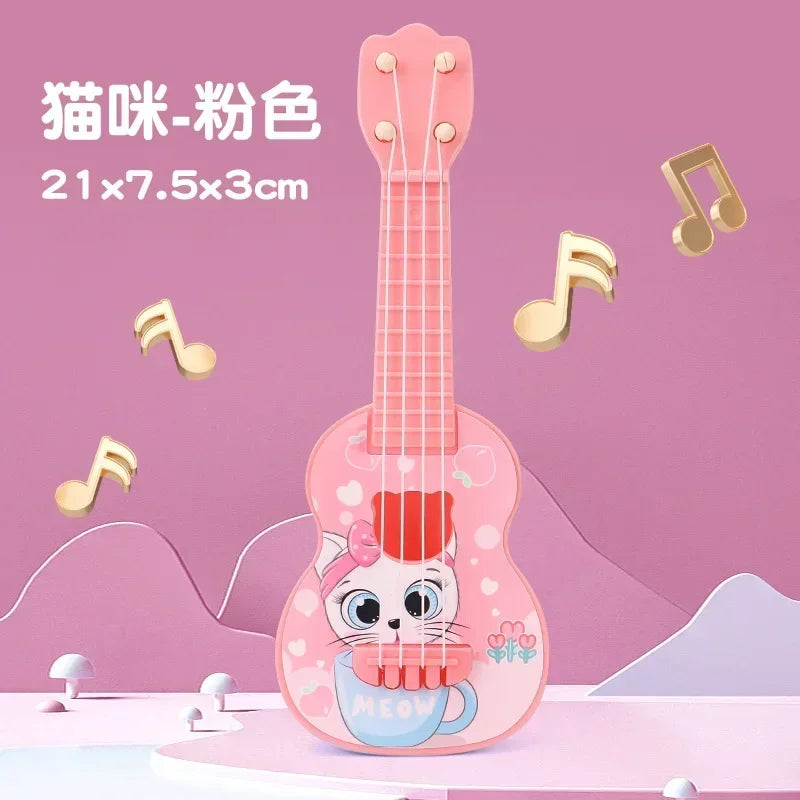 Mini Guitar Instrument Can Play Music Simulation Toy Ukulele Kids Guitar Toy Girl Boy Beginners Birthday Gift