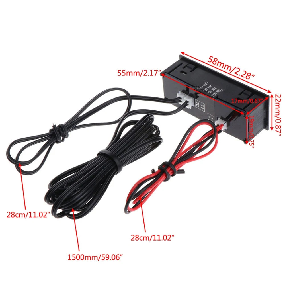 3 in 1 Car Temperature Clock LED Display Digital Clock Voltage Tester Luminous Electronic Clock Voltmeter Vehicle Interior Parts