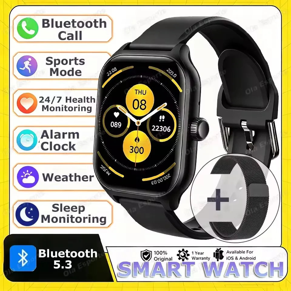 2025 Smart Watch Android IOS Phone 2.01 Inch Color Screen Bluetooth Answer Call Fitness Watches Tracker Smartwatch Women Men