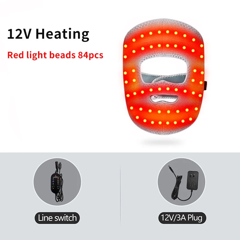 Electric Heated Facial Mask Red Light Facial Massager Relieves Facial Muscle Relaxation Hot Compress Anti-fatigue
