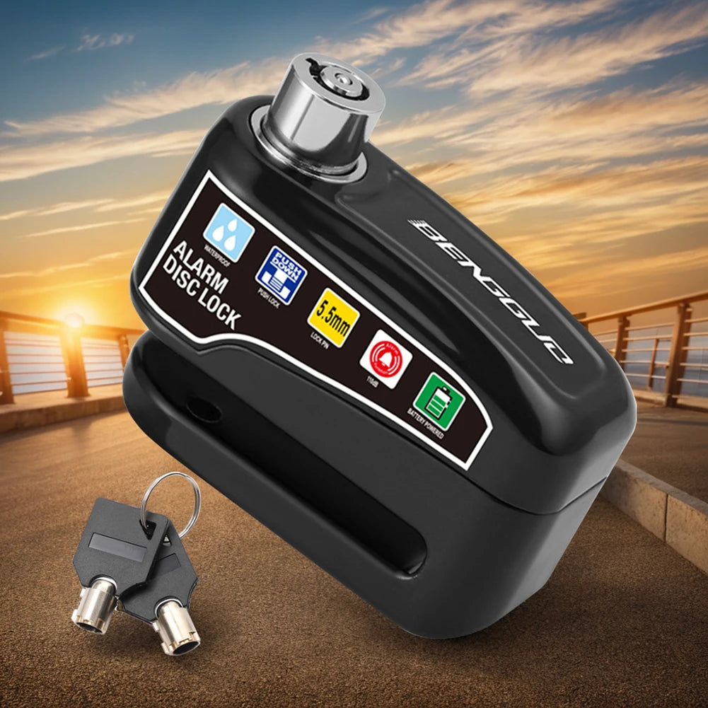 Motorcycle Alarm Wheel Disk Brake Lock with Keys Bicycle Alarm Disc Brake Electric Lock Anti Theft Motorcycle Bike Accessories