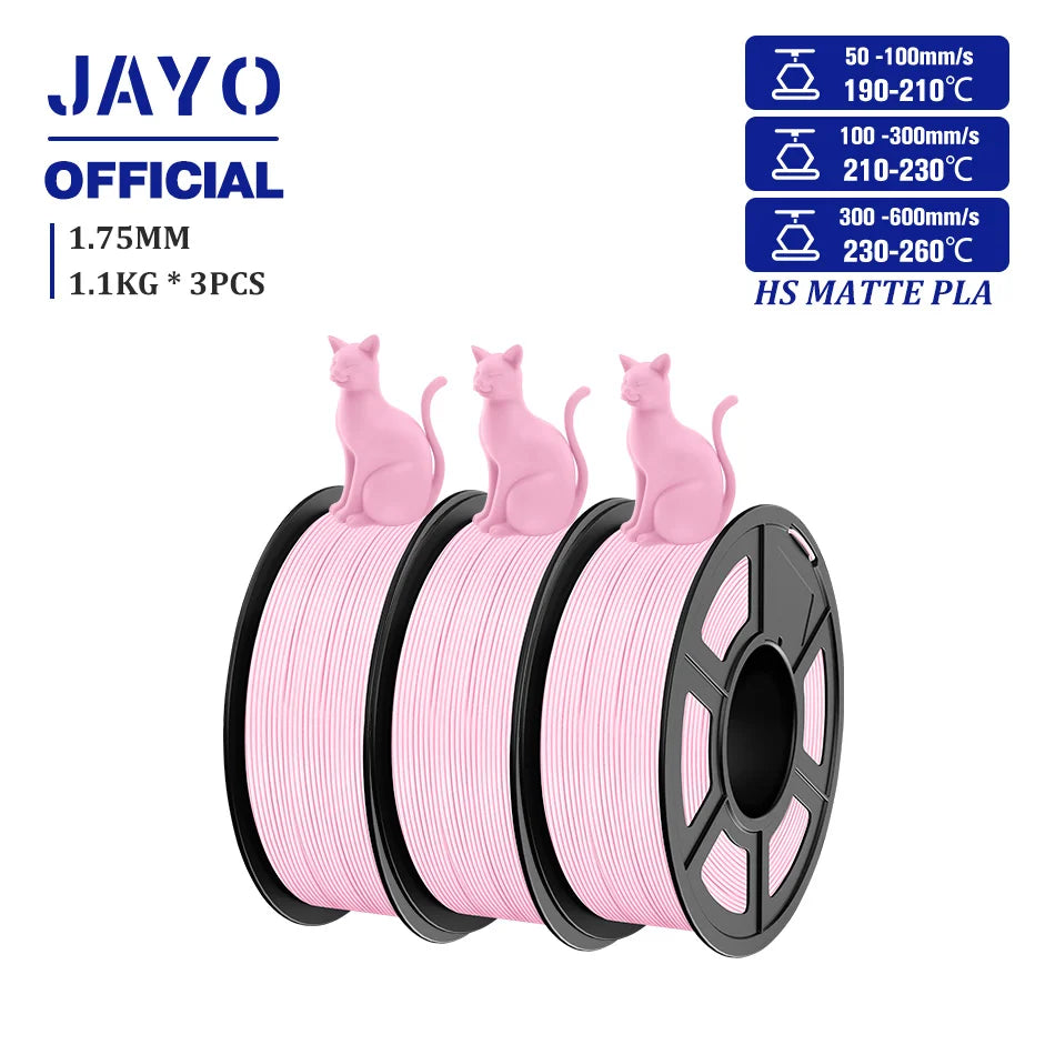JAYO PLA Classic 1.75mm 3D Filament High Speed Matte PLA Filament For FDM 3D Printers 600mm/s High Speed Printing Materials