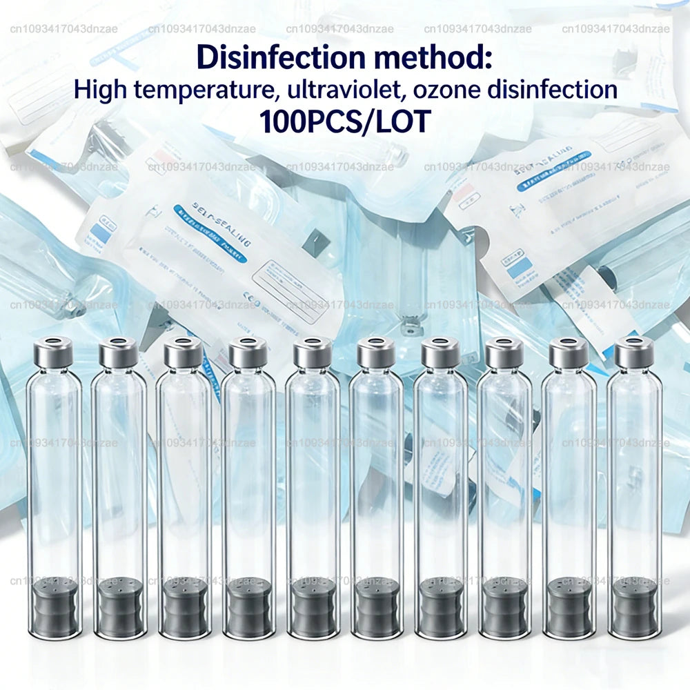 100pcs Empty 3ml Cartridges Individual Packaging Cassette Bottle Aesthetics Disposable for Hyaluronic Acid Insulin Injection Pen