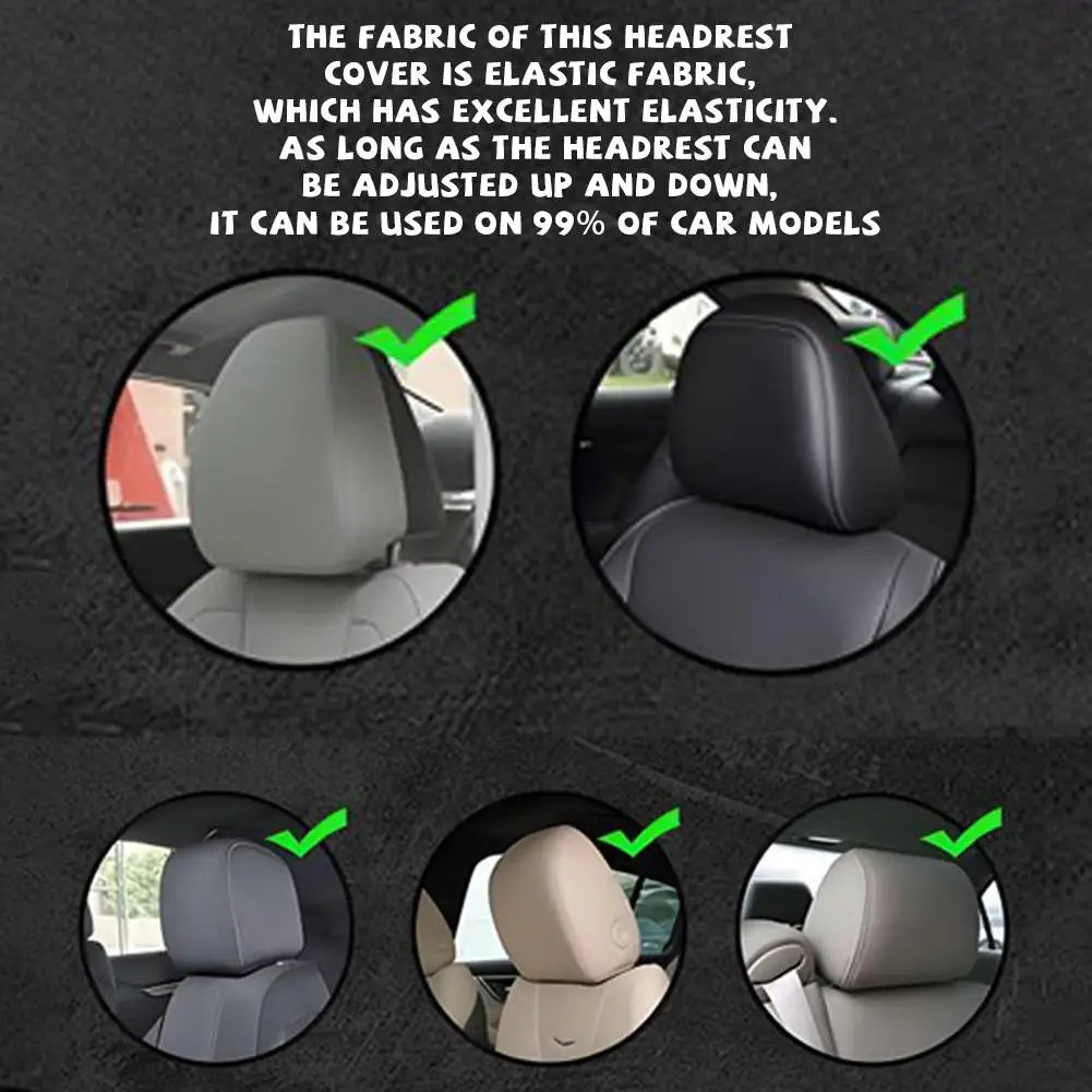 2/4PCS Creepy Face Car Headrest Covers Universal Dark Mystery Portrait Print Elastic Headrest Covers Halloween Style Car Gadgets