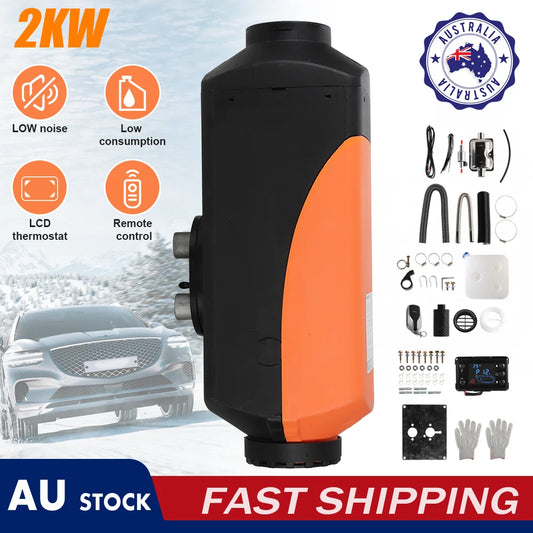 12V 2KW Diesel Air Heater Tank New Remote Control Thermostat Caravan Motorhome