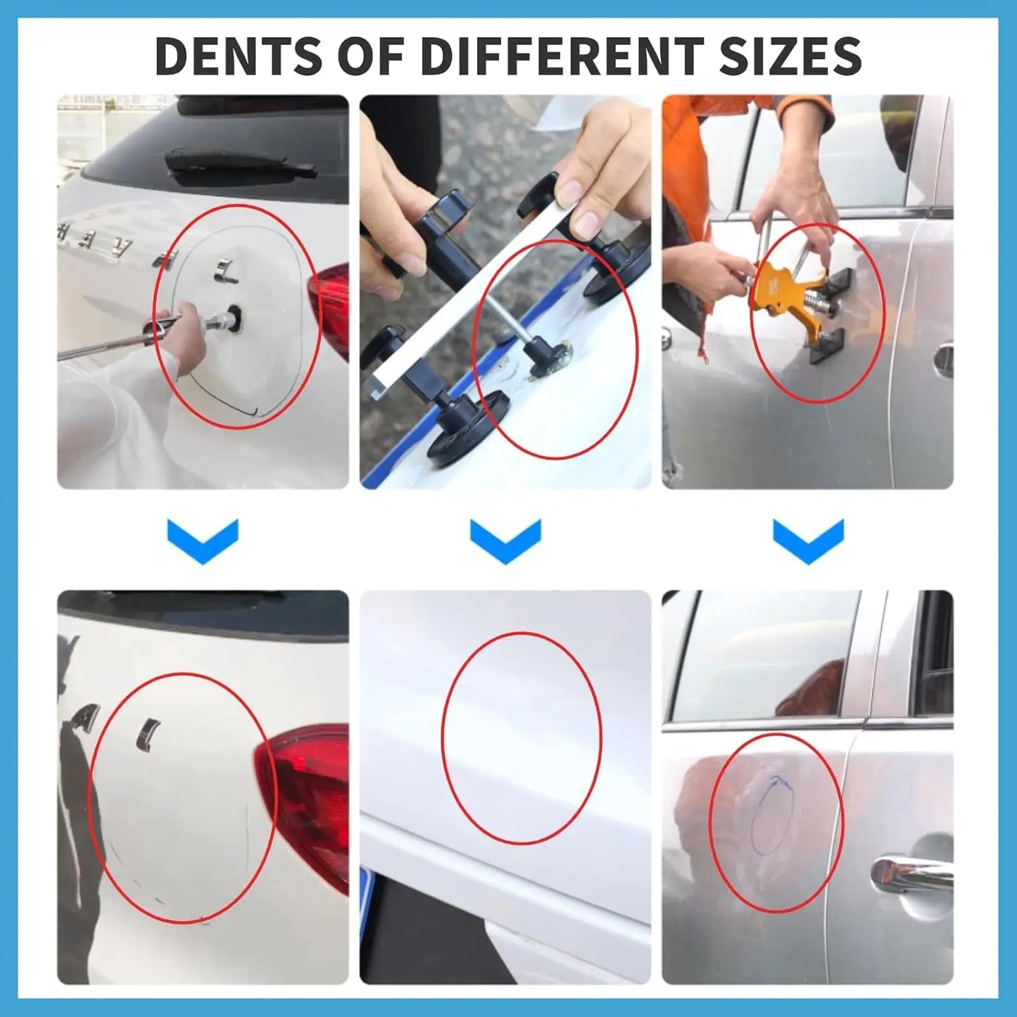 Super PDR Car Body Dent Repair Tool Professional Paintless Dent Removal Tool Set DIY Dent Puller Repair Tool with Slide Hammer