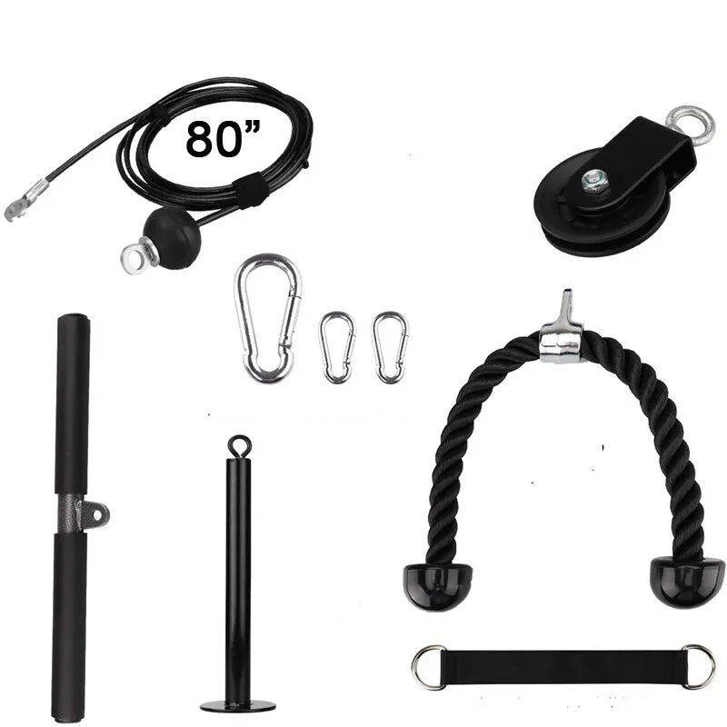 Arm Strength Fitness DIY Pulley Cable Machine GYM Home Triceps Extension Workout