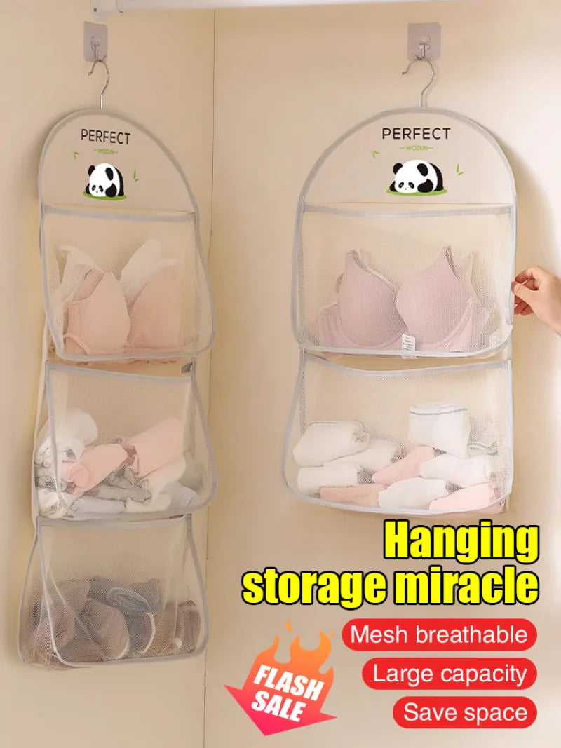 Multifunctional Cloth Hanging Net Pocket Portable Multi-layer Storage Bag Clothesable Organizer Bag Lingerie Storage Hanging Bag