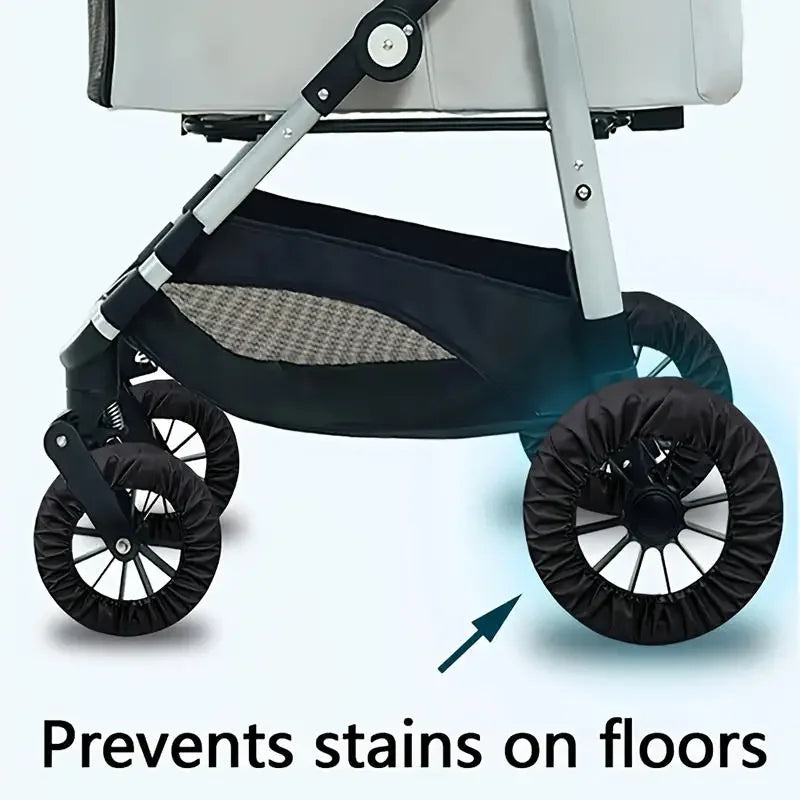 4Pcs/set Baby Stroller Wheel Cover Dustproof Wheelchair Tire Protector Infant Pushchair Pram Wheel Anti-Dirty Case Acce\']0
