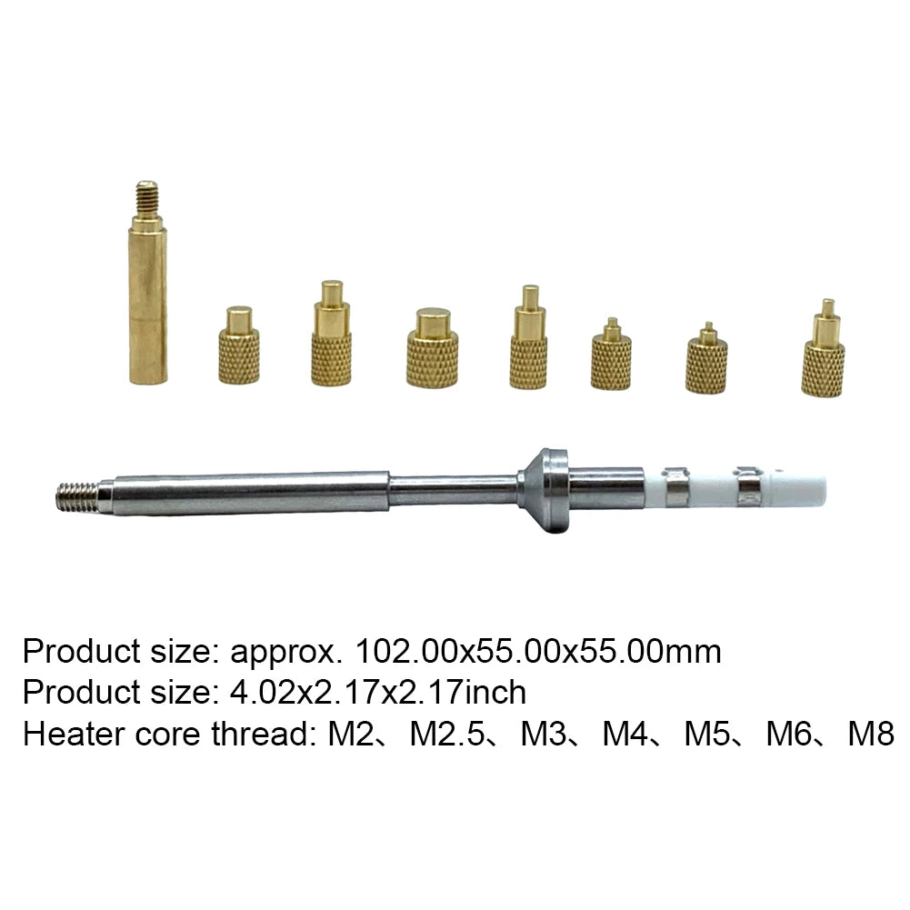 Heat Insert Nut Iron Tip M2-M8 Brass Hot Melt Insert Nut Insertion Kit TS100 Soldering Iron Tip Insert Internal Thread Head
