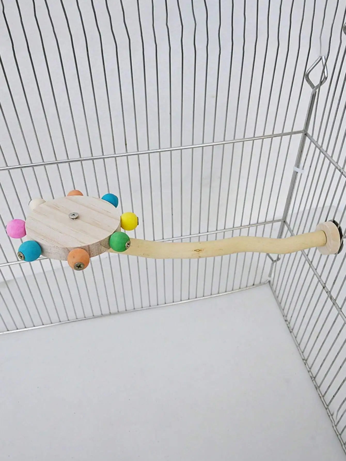 1pc Parrot Toy Spiral Rotating Pole With Cage Stand For Exercise And Fun
