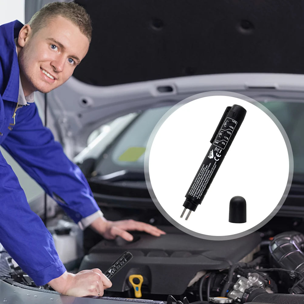 Car Brake Fluid Tester Pen Accurate Oil Quality Diagnostic Tool 5 LED Indicator Liquid Testing Pen Auto Brake Oil Tester