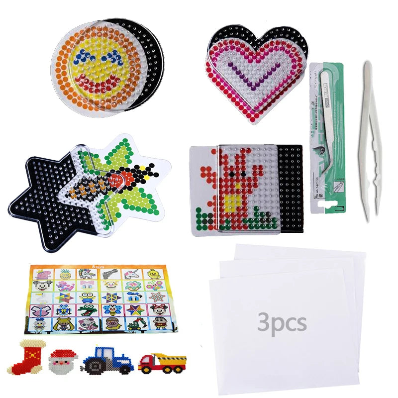 5000pcs large 5mm Hama Beads (2 Template+3 Iron Paper+2 Tweezers)Mini Hama Fuse Beads Diy Kids Educational Toys