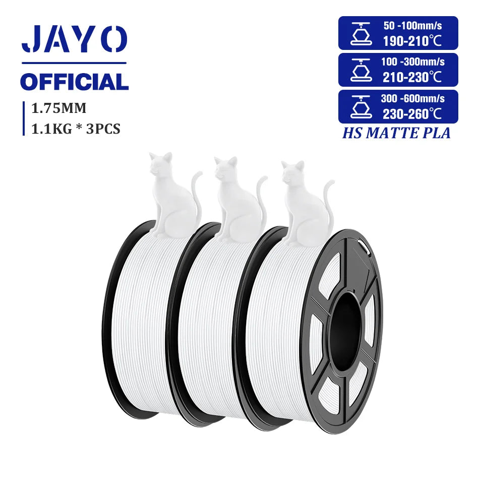 JAYO PLA Classic 1.75mm 3D Filament High Speed Matte PLA Filament For FDM 3D Printers 600mm/s High Speed Printing Materials