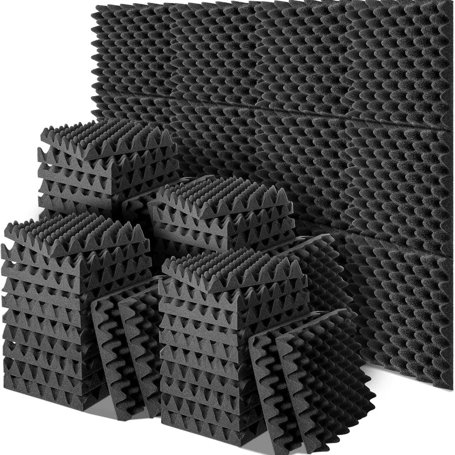 Self-Adhesive Soundproof Foam Panels - Eggcrate Acoustic Wall Stickers for Home Use, KTV, Studios, and Noise Reduction