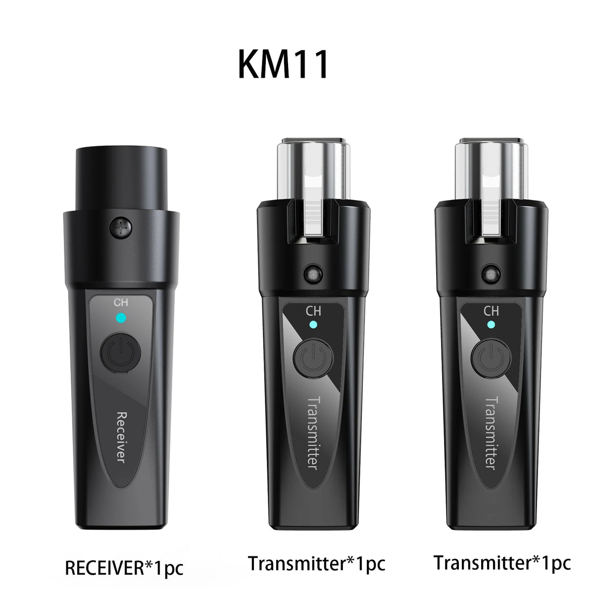 XLR Wireless Microphone Transmitter Receiver，  2.4Ghz Microphone Wireless System, Rechargeable Wireless Mic Adapter for Audio Mi
