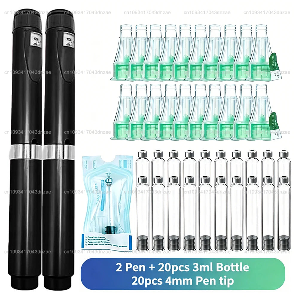Aluminum Magic Pen Kit Cartridges 3ml Empty Cassette Bottle Individual Packaging Disposable 4mm Pen Tip for Lilly Insulin Pen