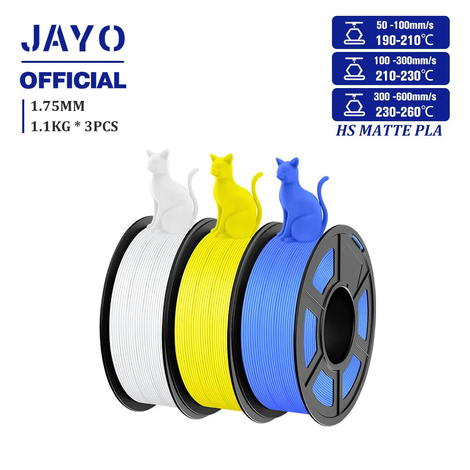 JAYO PLA Classic 1.75mm 3D Filament High Speed Matte PLA Filament For FDM 3D Printers 600mm/s High Speed Printing Materials