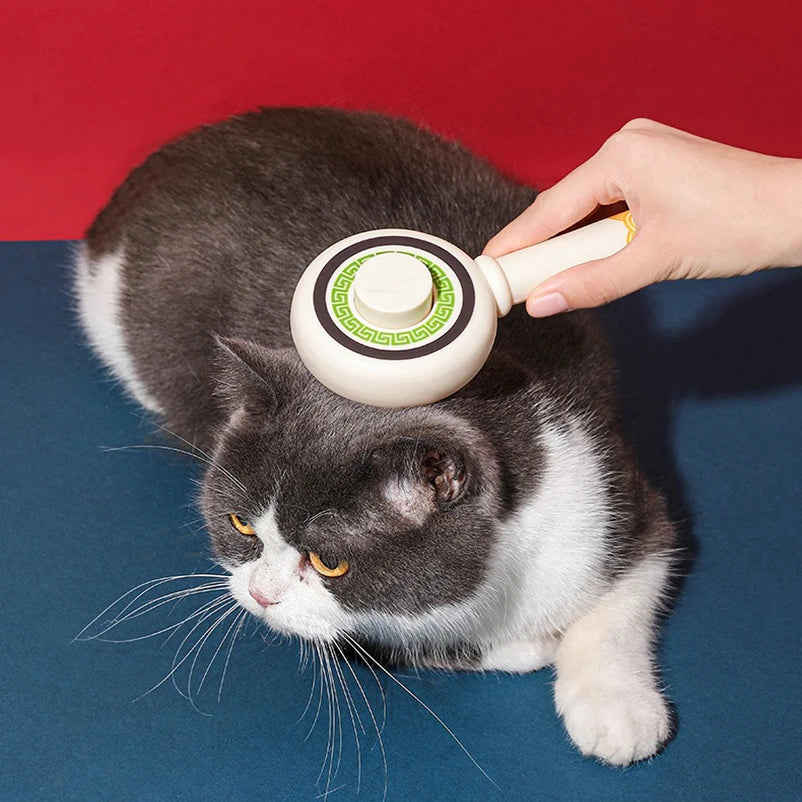 Chinese Style Trendy Pet Brush Cat Hair Removal Needle Comb Anti-Static Brush for Pet Grooming Tools
