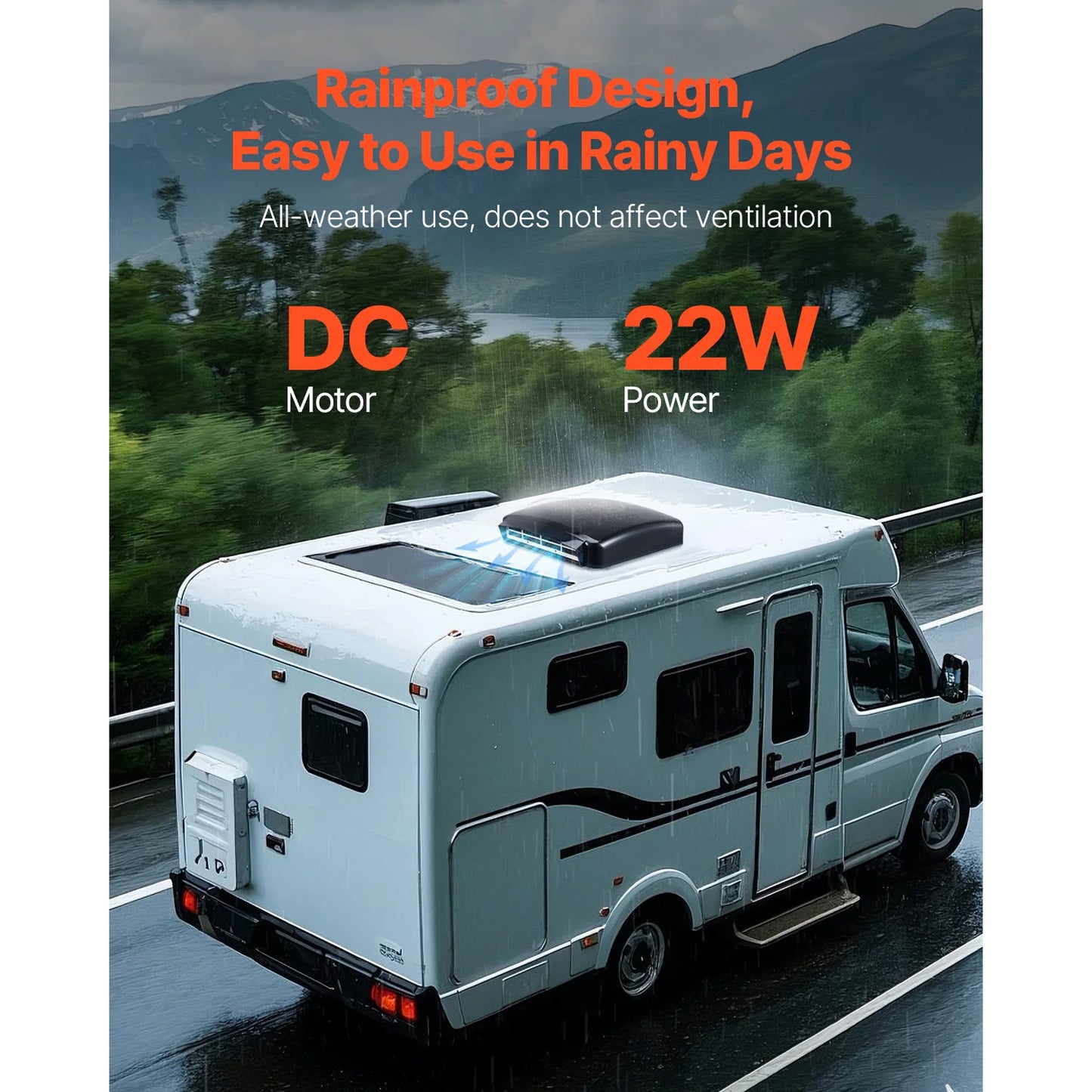 SucceBuy RV Vent Fan14 inch RV Roof Vent Fan 12V 10-Speed Reversible Fan with Remote Control Power Top Lid 12 inch Fan Blade