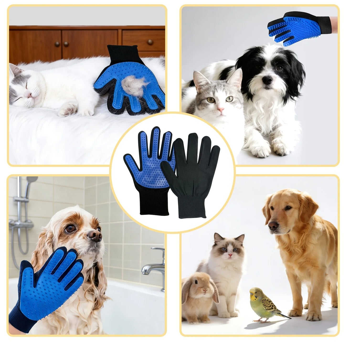 2026 NEW 2 pieces of pet grooming gloves,hair removal gloves with hair removal and massage functions,remove floating hair tools.