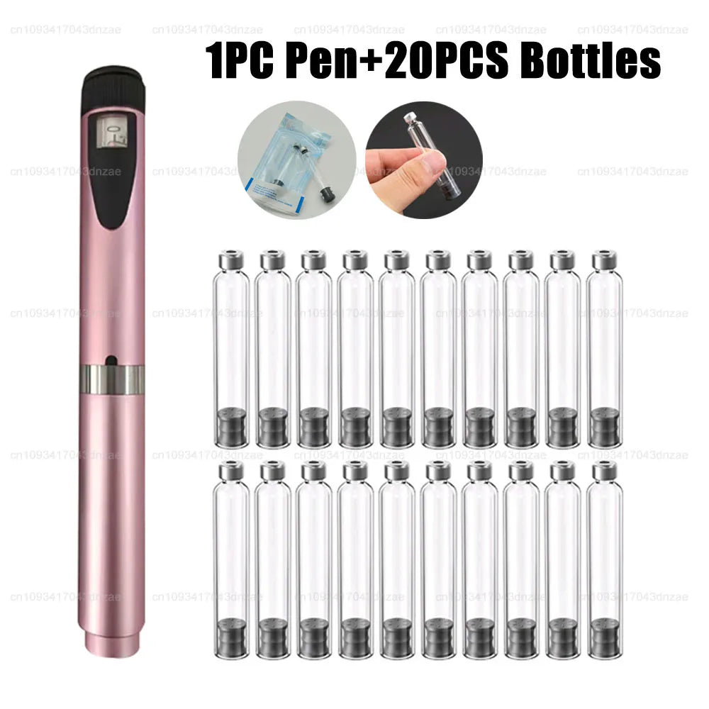 Adjustable Injection Pen Kit 3ml Sterile Empty Cartridges Cassette Bottle 4/6/8mm Disposable Pen Tip for Lilly Insulin Injection