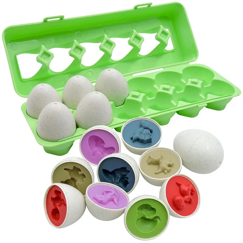 Montessori Smart Eggs Toy Baby Matching Puzzle Games Shape Sorter Educational Learning Toys For Children 2 3Y Kids Easter Gift