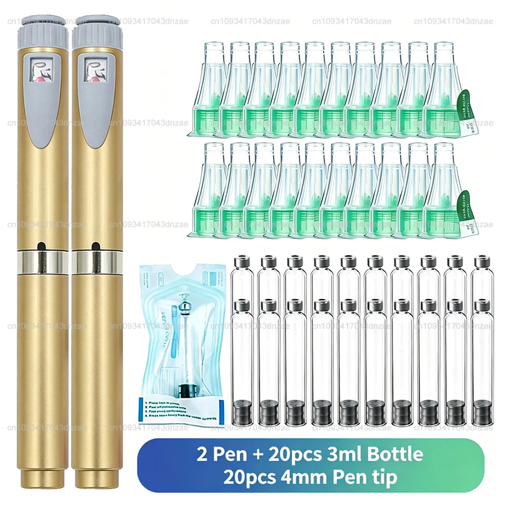 Aluminum Magic Pen Kit Cartridges 3ml Empty Cassette Bottle Individual Packaging Disposable 4mm Pen Tip for Lilly Insulin Pen
