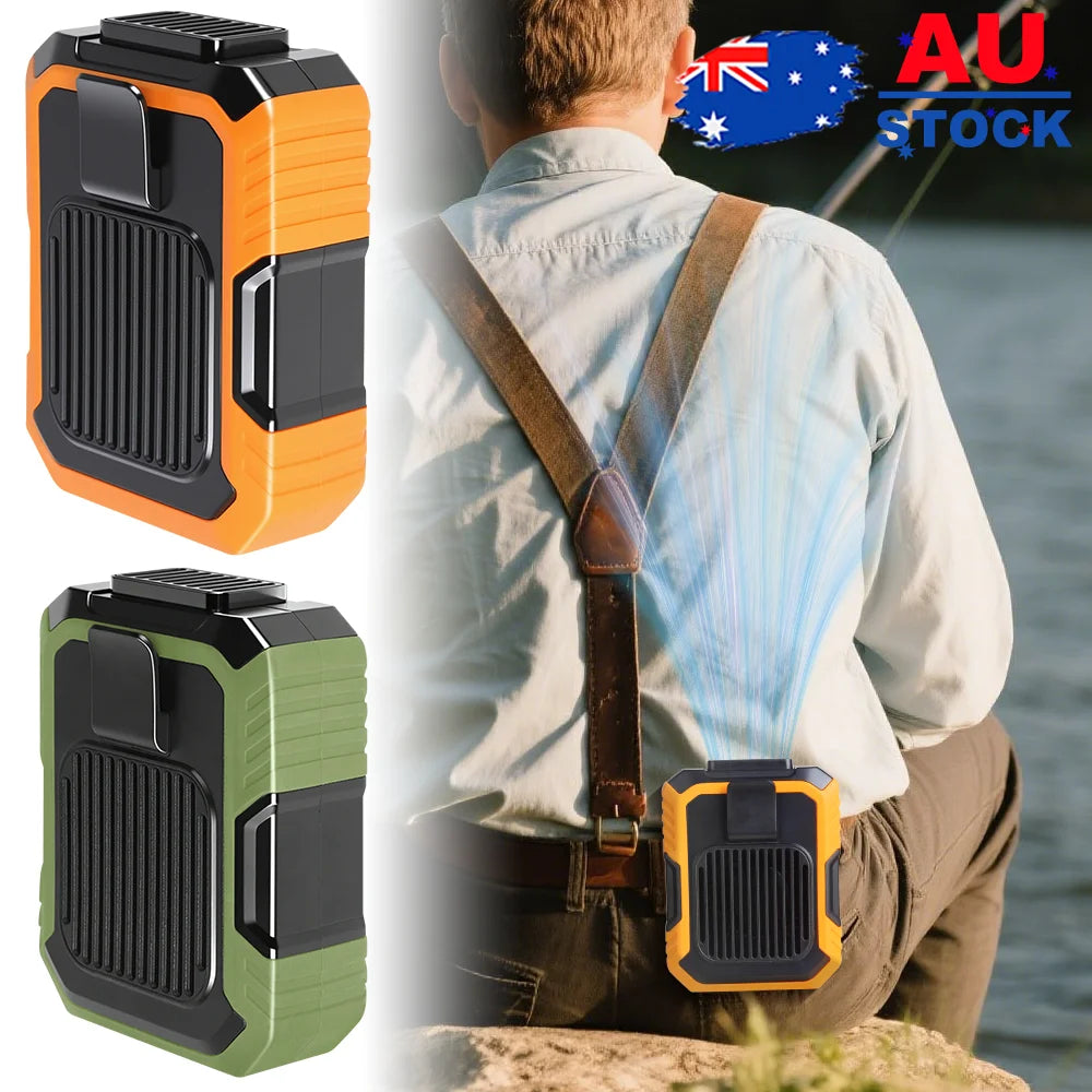 3 in 1 Waist Hanging Fan Portable Mini USB Rechargeable Shirt Clip Belt Cooling