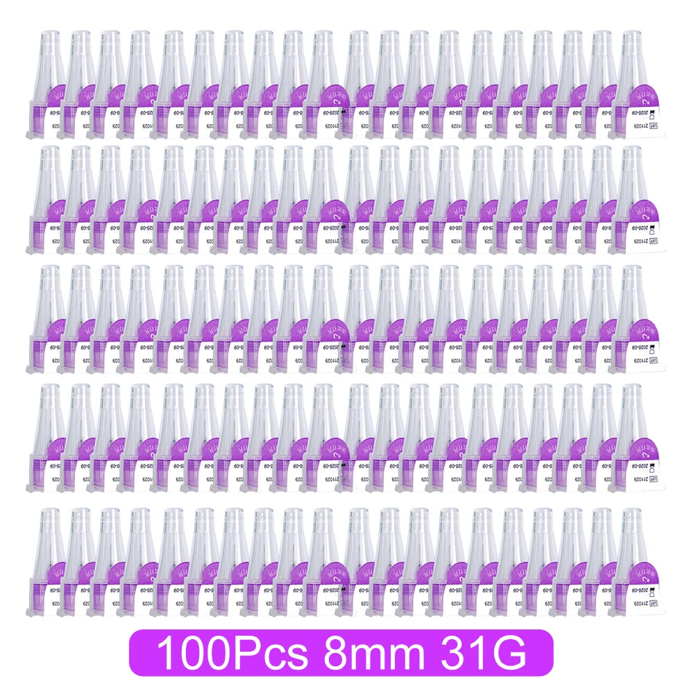 100Pcs Insulin Cartridges 3ml Cassette Bottle For Lilly Insulin Injection Pen Medical Aesthetics 4mm/6mm/8mm Insulin Pen Tip