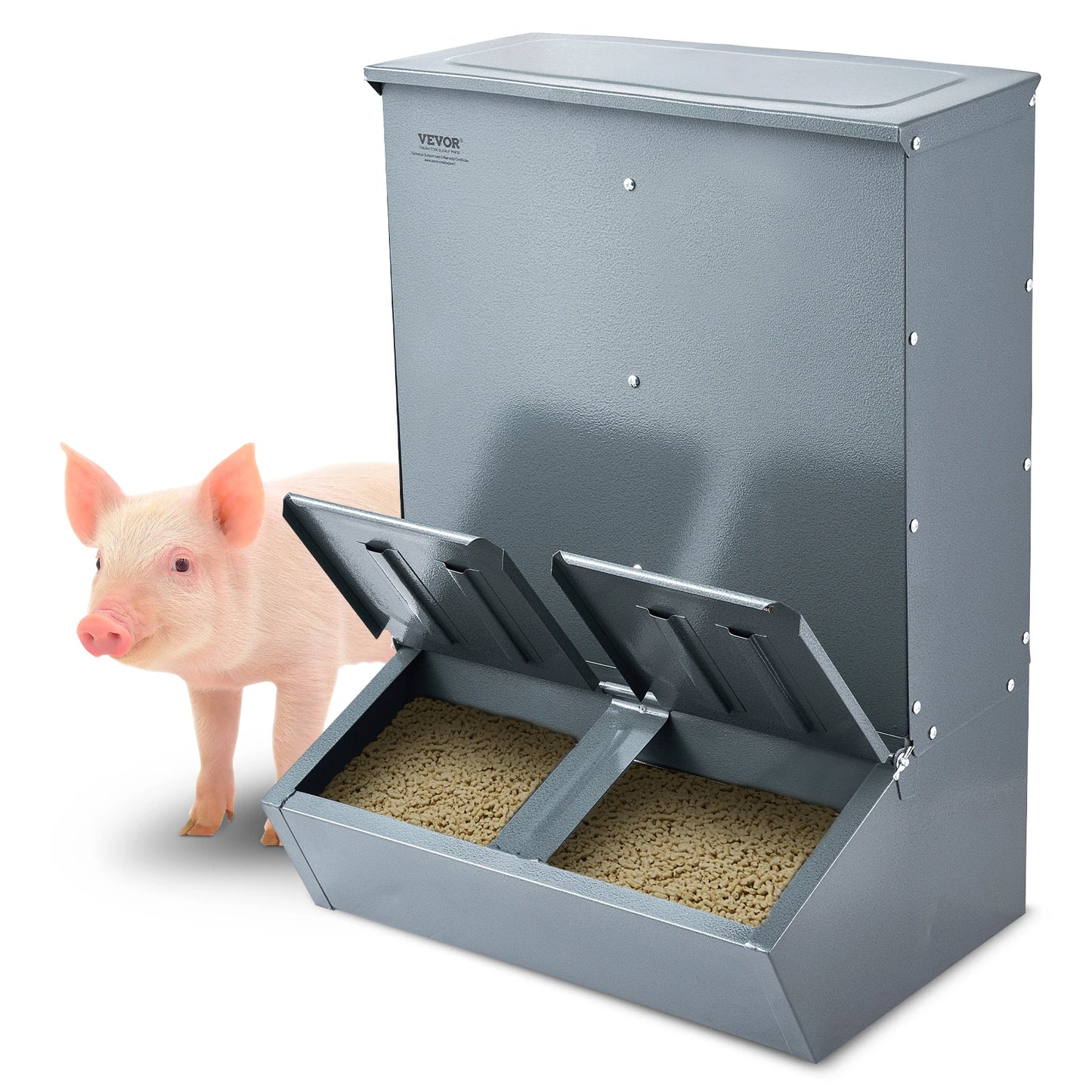 SucceBuy  Hog Feeder Heavy Duty Steel Piglets Feeder Multipurpose Trough Creep Feeder Farm Accessory Outdoor Livestock Feeder