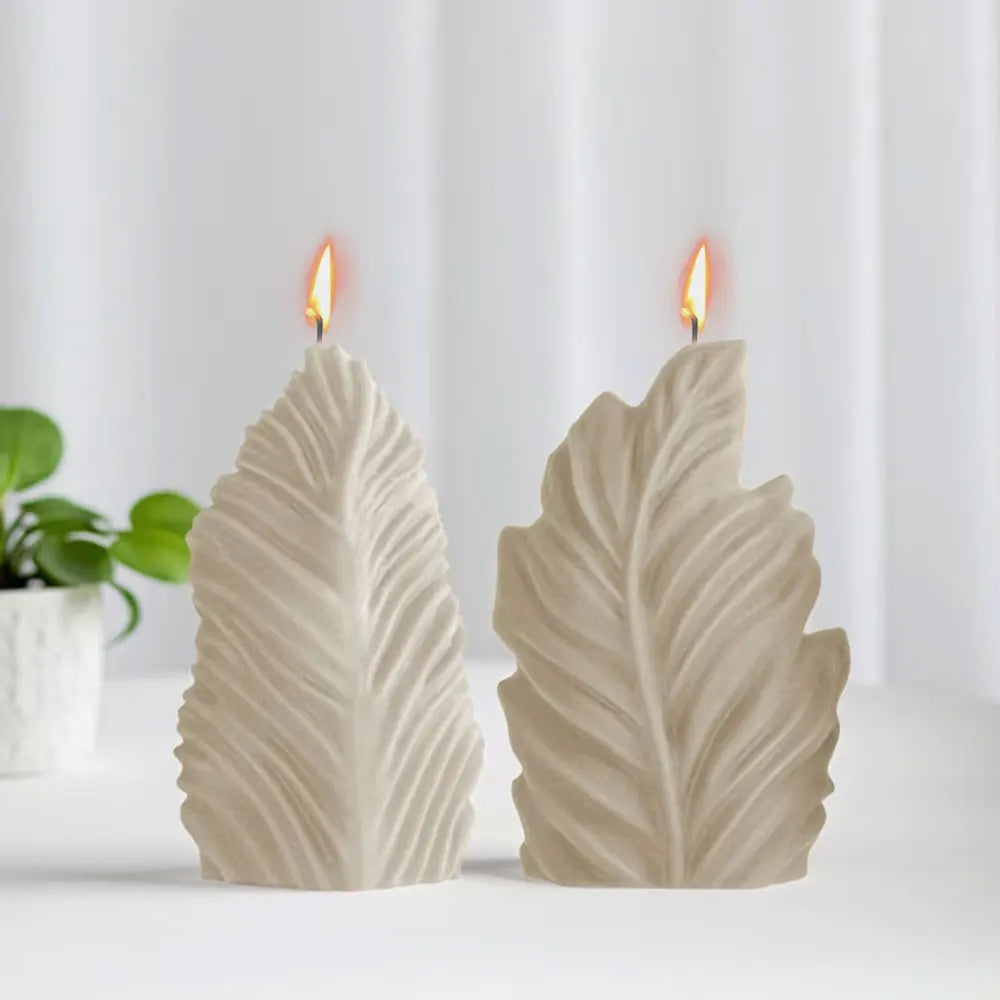 Autumn Leaves Candle Silicone Mould 1-2pcs Coral Scented Candle Making Kit Simple Style DIY Gyspum Ceramic Resin Mold Fall Decor