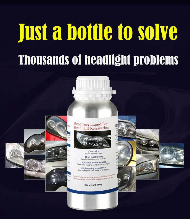 800ML Car Headlights Restoration Liquid Polymer For Headlight Polishing Repair Evaporator Liquid Fumigation Varnish Car Products
