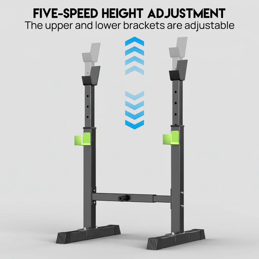 PORIYA Adjustable Detachable Squat Rack Heavy Duty Home Gym Equipment w/ Barbell Hooks