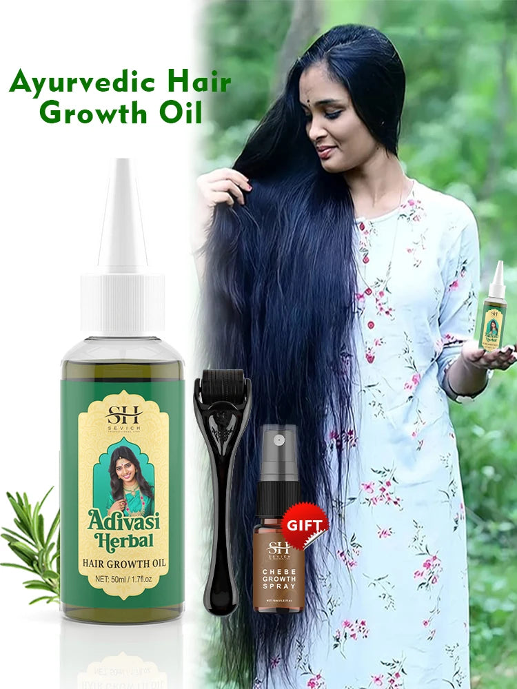 Ayurvedic Hair Growth Oil Adivasi Organic Hair Growth Serum Pure Plant Hair Growth Oil Anti Hair Loss Fast Regrowth Haircare