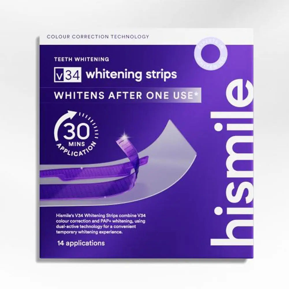 Hismile Teeth Whitening Strips Remove Plaque Stains Brighten Teeth Reduce Sensitivity 30 Mins Quick Dental Oral Care Stickers