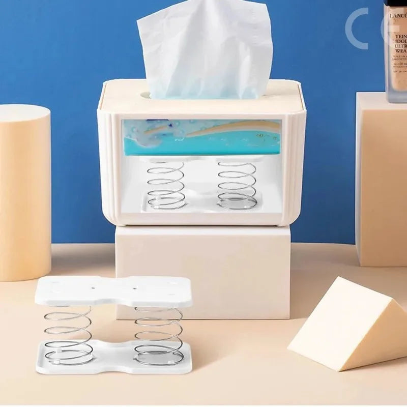 Automatic Tissue Box Tissue Dispenser Spring Tissue Holder Lifting Tissue Box Wet Tissue Box Double Spring Lifting Bracket
