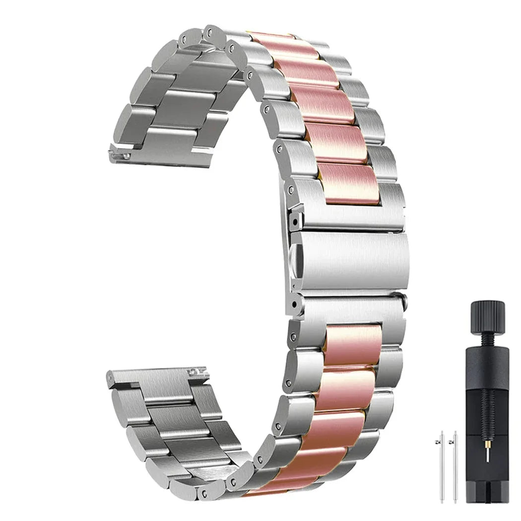 22mm 20mm Stainless Steel Band For Amazfit GTR 47mm 42mm Pace Stratos 2 3 Bip 3 5 6 Bracelet Strap For Amazfit GTR4 3 2/Active 2