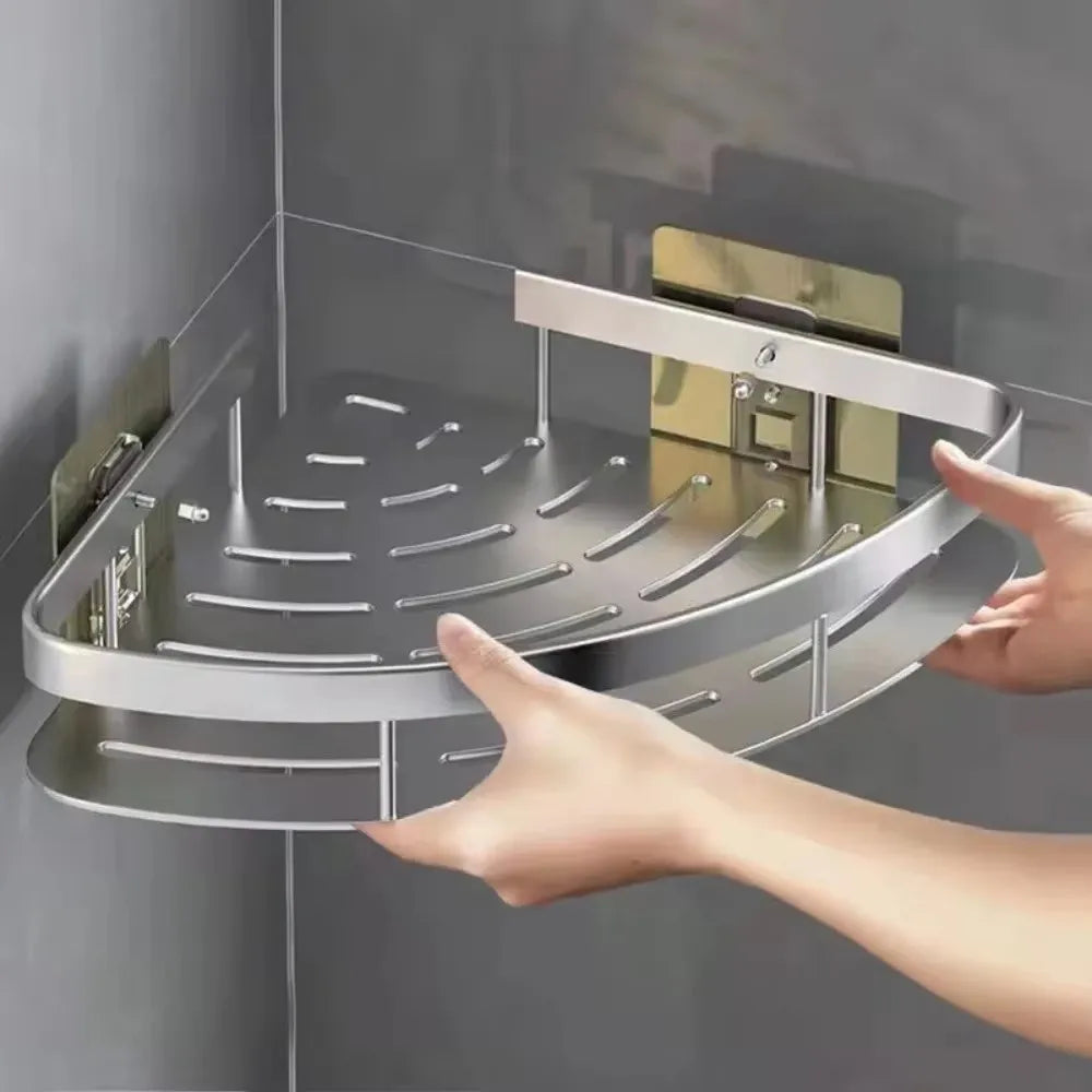 New 3/2/1PCS Adhensive Bathroom Shampoo Holder Shower Caddy Shelves Storage No Drill Shelf Corner Towel Holder Shelves For