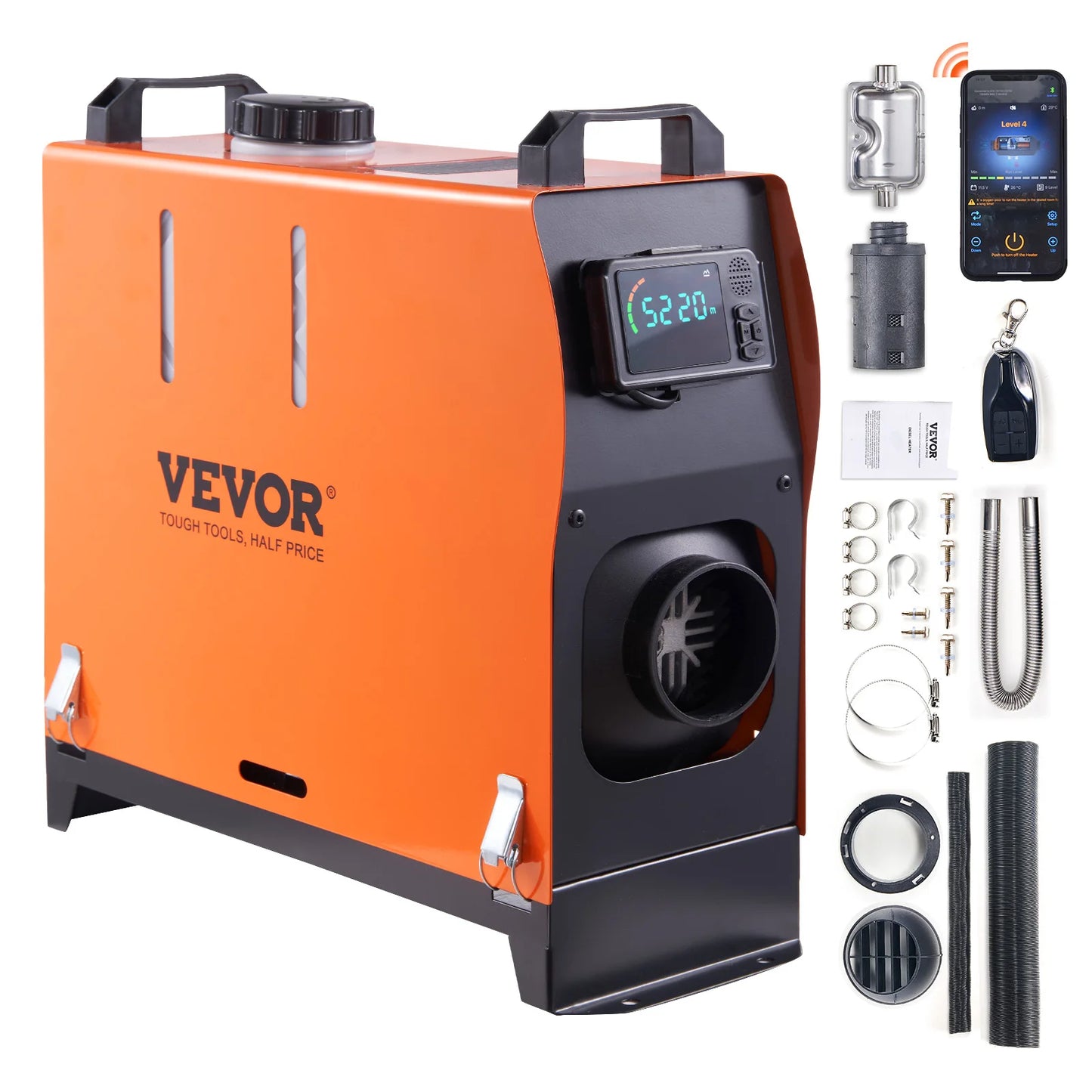 SucceBuy 5/8KW Car Heater Diesel Air Heater 12V Diesel Heater With LCD Switch Silencer Parking Diesel Heater to Car Truck Boat